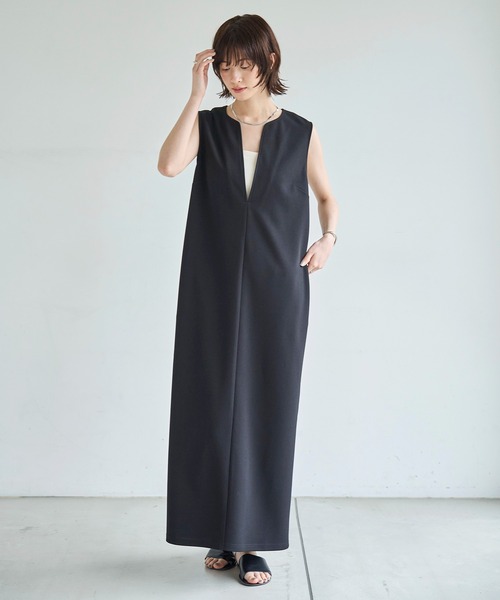 meilmada（メイルマダ）の「キーネックロングワンピース（ワンピース・レディース・ベージュ/ブラック・FREE）」の20枚目の写真