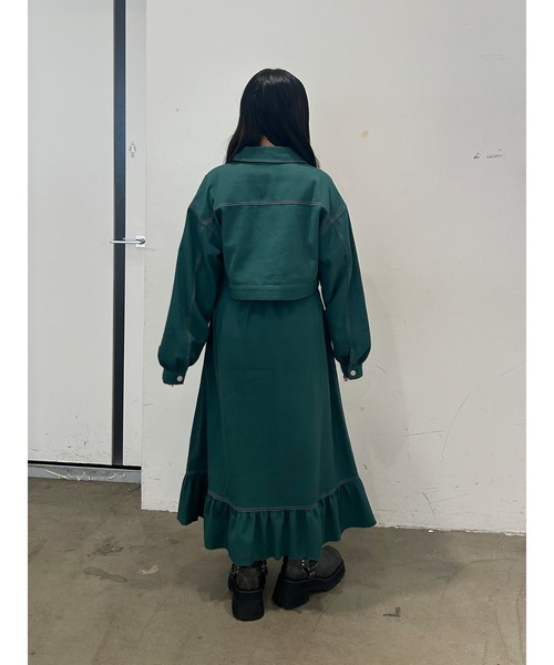 jouetie(ジュエティ)の「マルチWAYセットアップ デニムジャケット Aラインスカート(ワンピース・レディース・ピンク/グリーン/ブラック・MEDIUM)」の8枚目の写真