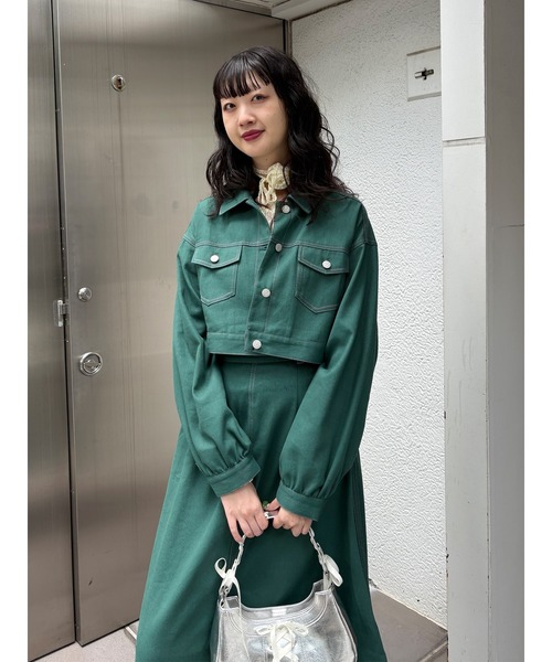 jouetie(ジュエティ)の「マルチWAYセットアップ デニムジャケット Aラインスカート(ワンピース・レディース・ピンク/グリーン/ブラック・MEDIUM)」の13枚目の写真