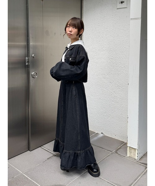 jouetie(ジュエティ)の「マルチWAYセットアップ デニムジャケット Aラインスカート(ワンピース・レディース・ピンク/グリーン/ブラック・MEDIUM)」の16枚目の写真