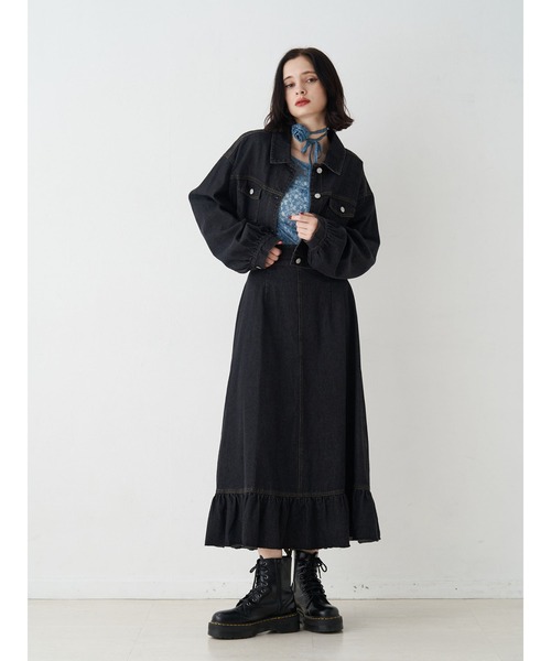 jouetie ジップアップデニムワンピース ADAM ET ROPE'（アダムエロペ）の「【WEB限定】ジップアップ