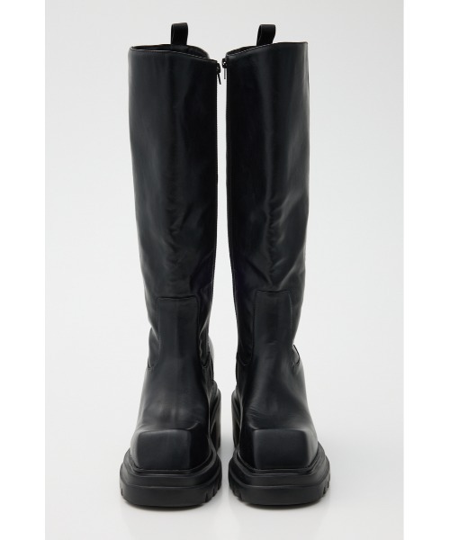 美脚チートブーツ】SQUARE TOE KNEE BOOTS スクエア トゥニー