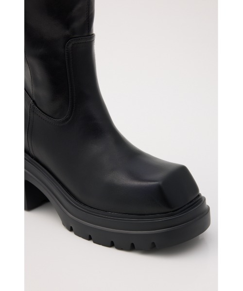美脚チートブーツ】SQUARE TOE KNEE BOOTS スクエア トゥニー ブーツ