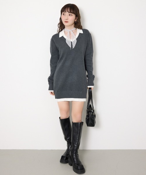 美脚チートブーツ】SQUARE TOE KNEE BOOTS スクエア トゥニー ブーツ