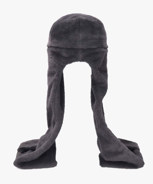 OVERRIDE（オーバーライド）の「OVERRIDE  MINIFUR WINTER SCARFCAP SGP / オーバーライド（キャップ・レディース・ダークグレー/ホワイト/レオパード・58cm）」の9枚目の写真