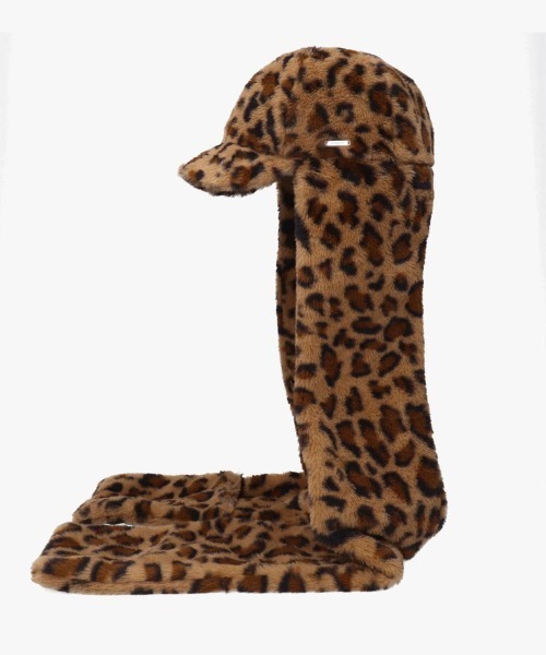 OVERRIDE（オーバーライド）の「OVERRIDE  MINIFUR WINTER SCARFCAP SGP / オーバーライド（キャップ・レディース・ダークグレー/ホワイト/レオパード・58cm）」の18枚目の写真
