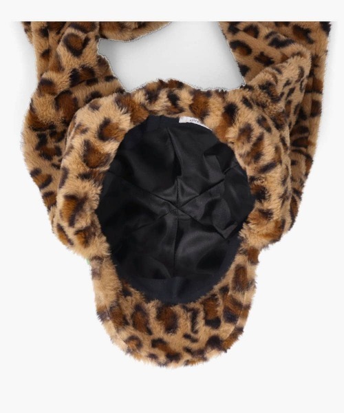 OVERRIDE（オーバーライド）の「OVERRIDE  MINIFUR WINTER SCARFCAP SGP / オーバーライド（キャップ・レディース・ダークグレー/ホワイト/レオパード・58cm）」の20枚目の写真