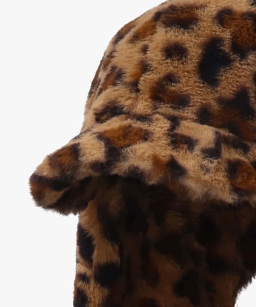 OVERRIDE（オーバーライド）の「OVERRIDE  MINIFUR WINTER SCARFCAP SGP / オーバーライド（キャップ・レディース・ダークグレー/ホワイト/レオパード・58cm）」の21枚目の写真