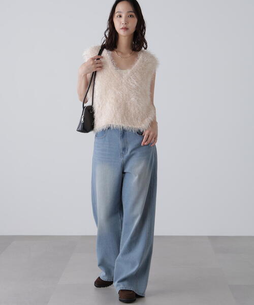 FREE'S MART（フリーズマート）の「◆〈ＭＦＭ〉ふわふわノースリニット（ニット/セーター・レディース・ベージュ/ホワイト・FREE）」の8枚目の写真