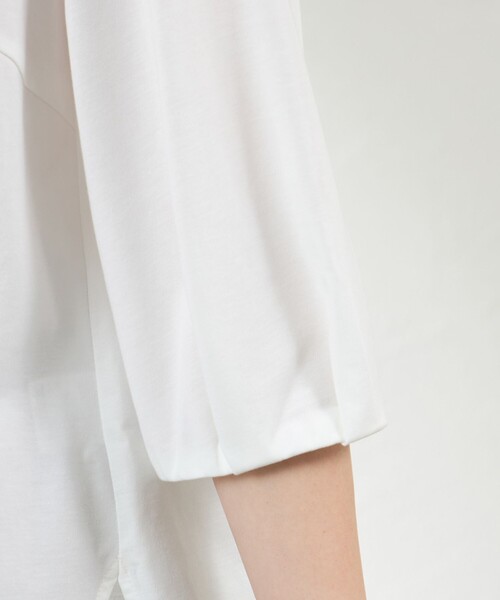 amaca（アマカ）の「【Blousey】 ブラウジーピンタックブラウス（シャツ/ブラウス・レディース・オフホワイト/ダークネイビー・40/38）」の5枚目の写真