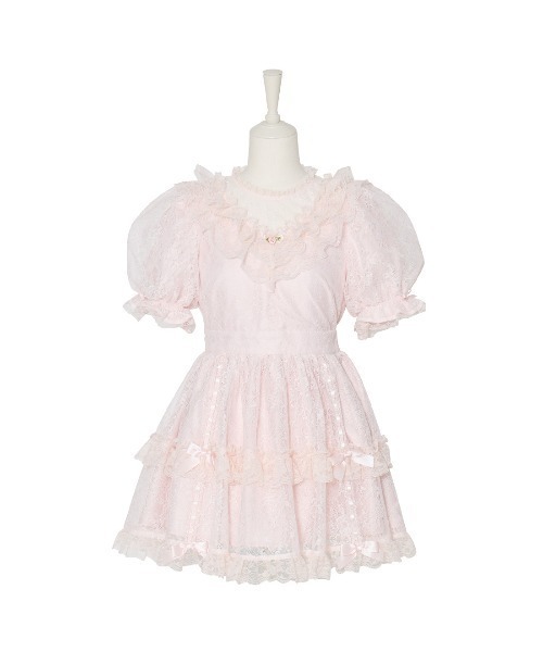 Fiorforte(フィオルフォルテ)の「Rosy doll lace onepiece(ワンピース・レディース・ホワイト/ピンク・FREE)」の2枚目の写真