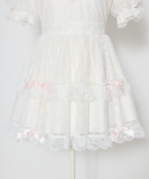Fiorforte(フィオルフォルテ)の「Rosy doll lace onepiece(ワンピース・レディース・ホワイト/ピンク・FREE)」の10枚目の写真