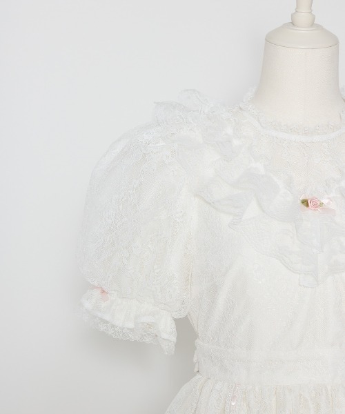 Fiorforte(フィオルフォルテ)の「Rosy doll lace onepiece(ワンピース・レディース・ホワイト/ピンク・FREE)」の9枚目の写真