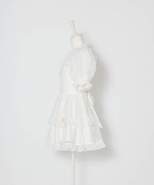 Fiorforte(フィオルフォルテ)の「Rosy doll lace onepiece(ワンピース・レディース・ホワイト/ピンク・FREE)」の6枚目の写真