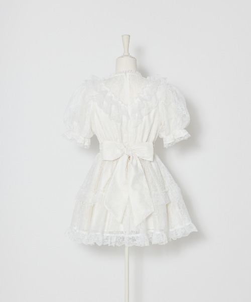 Fiorforte(フィオルフォルテ)の「Rosy doll lace onepiece(ワンピース・レディース・ホワイト/ピンク・FREE)」の7枚目の写真