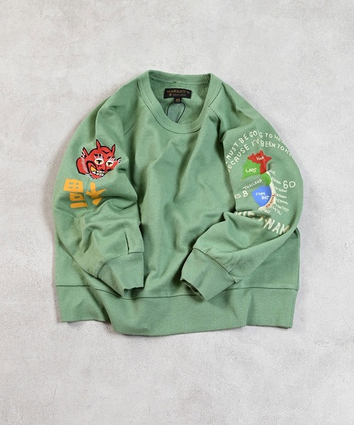 MARKEY'S（マーキーズ）の「スリーブプリントスウェット（スウェット・キッズ・ネイビー/ピンク/ブラック/カーキ/オフホワイト/杢グレー・80/90/95/100/110/120/130/140/150）」の5枚目の写真