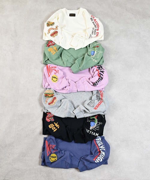 MARKEY'S（マーキーズ）の「スリーブプリントスウェット（スウェット・キッズ・ネイビー/ピンク/ブラック/カーキ/オフホワイト/杢グレー・80/90/95/100/110/120/130/140/150）」の7枚目の写真