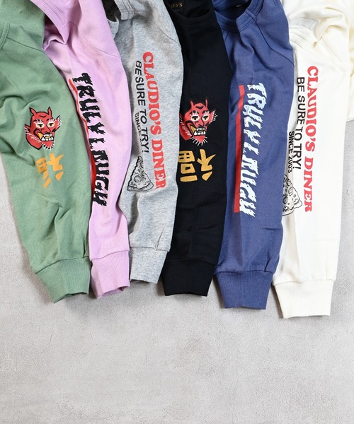 MARKEY'S（マーキーズ）の「スリーブプリントスウェット（スウェット・キッズ・ネイビー/ピンク/ブラック/カーキ/オフホワイト/杢グレー・80/90/95/100/110/120/130/140/150）」の8枚目の写真