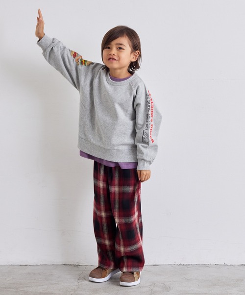 MARKEY'S（マーキーズ）の「スリーブプリントスウェット（スウェット・キッズ・ネイビー/ピンク/ブラック/カーキ/オフホワイト/杢グレー・80/90/95/100/110/120/130/140/150）」の15枚目の写真