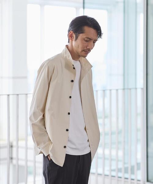 STONE  シャツブルゾン セール】【3D ナイロン ストレッチ】スタンドカラー シャツブルゾン