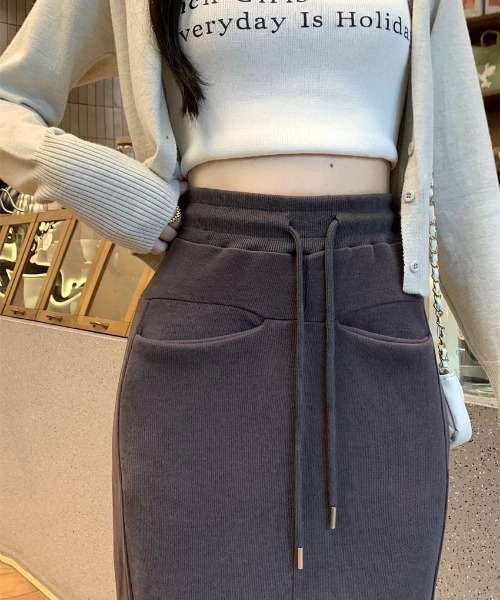 cammie(キャミー)の「フロント2ポケットスエットロングスカート(スカート・レディース・ダークグレー/ブラック・MEDIUM/LARGE)」の14枚目の写真