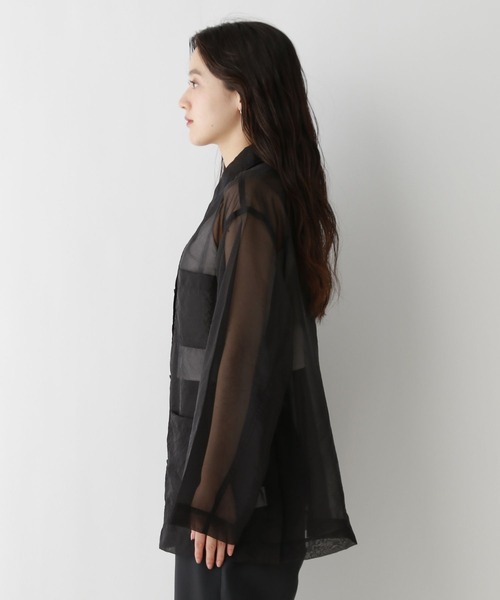 RAGEBLUE（レイジブルー）の「ルーズシアーシャツカバーオール（シャツ/ブラウス・レディース・ダークブラウン/ブラック/レッド系その他・FREE）」の16枚目の写真