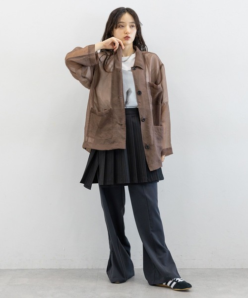 RAGEBLUE（レイジブルー）の「ルーズシアーシャツカバーオール（シャツ/ブラウス・レディース・ダークブラウン/ブラック/レッド系その他・FREE）」の13枚目の写真