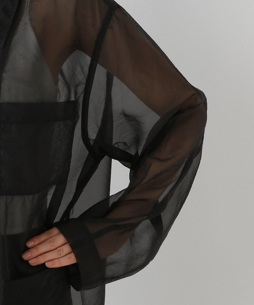 RAGEBLUE（レイジブルー）の「ルーズシアーシャツカバーオール（シャツ/ブラウス・レディース・ダークブラウン/ブラック/レッド系その他・FREE）」の20枚目の写真