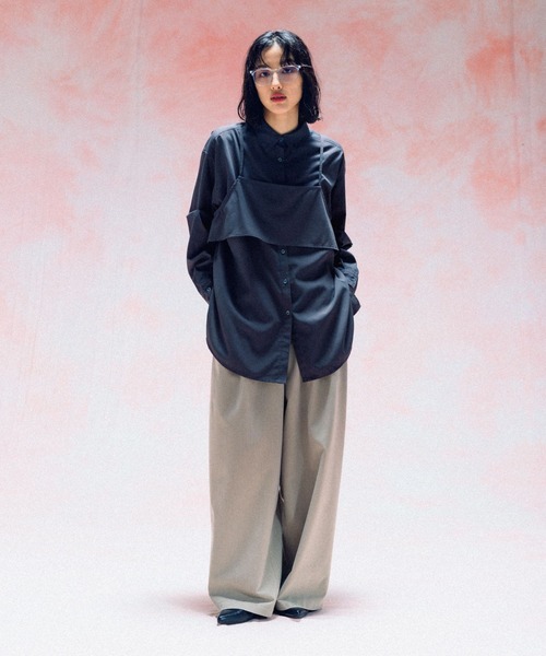 LEPSIM(レプシィム)の「キャミセットシャツ《2点セット》 577836(シャツ/ブラウス・レディース・ブラウン/グレイッシュベージュ/チャコールグレー・FREE)」の19枚目の写真