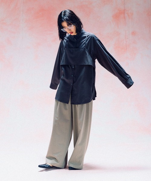 LEPSIM(レプシィム)の「キャミセットシャツ《2点セット》 577836(シャツ/ブラウス・レディース・ブラウン/グレイッシュベージュ/チャコールグレー・FREE)」の17枚目の写真