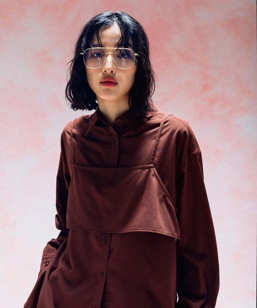 LEPSIM(レプシィム)の「キャミセットシャツ《2点セット》 577836(シャツ/ブラウス・レディース・ブラウン/グレイッシュベージュ/チャコールグレー・FREE)」の8枚目の写真