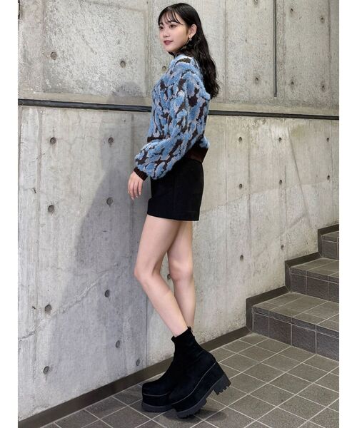 MURUA（ムルーア）の「プラットフォームスウェードブーツ（ブーツ・レディース・ブラウン/ブラック/アイボリー・24.5/23.5/22.5）」の20枚目の写真