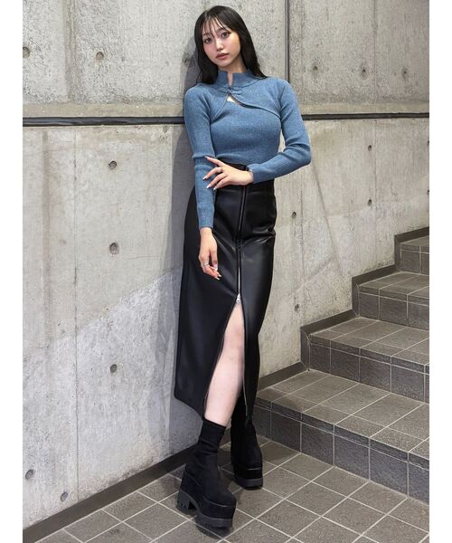 MURUA（ムルーア）の「プラットフォームスウェードブーツ（ブーツ・レディース・ブラウン/ブラック/アイボリー・24.5/23.5/22.5）」の14枚目の写真