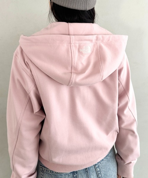 THE NORTH FACE（ザノースフェイス）の「国内未発売 THE NORTH FACE(ザ・ノースフェイス)/ワンポイント ロゴ刺繍 ダブルジップパーカー フーディ ショート丈/W'S VELUNA HOOD ZIP UP（パーカー・レディース・クリーム/ピンク/ブラック・S/L/M）」の5枚目の写真
