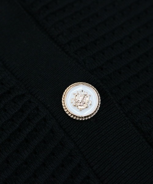 Vini(ヴィニ)の「【Vini】ワンポイント 刺繍 半袖 メッシュ ニット カーディガン(カーディガン/ボレロ・レディース・ブラック/ホワイト・SMALL/MEDIUM/LARGE)」の3枚目の写真