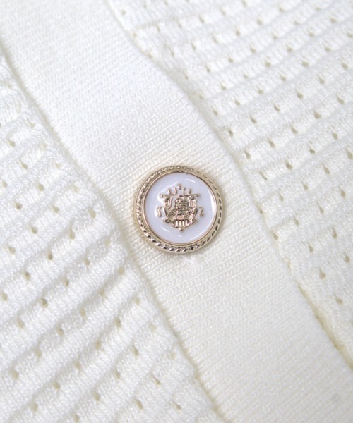 Vini(ヴィニ)の「【Vini】ワンポイント 刺繍 半袖 メッシュ ニット カーディガン(カーディガン/ボレロ・レディース・ブラック/ホワイト・SMALL/MEDIUM/LARGE)」の12枚目の写真