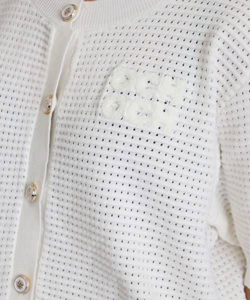 Vini(ヴィニ)の「【Vini】ワンポイント 刺繍 半袖 メッシュ ニット カーディガン(カーディガン/ボレロ・レディース・ブラック/ホワイト・SMALL/MEDIUM/LARGE)」の17枚目の写真
