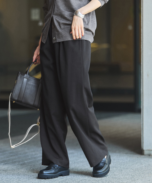 セール】≪手洗い可≫TWギャバリラックスパンツ（スラックス