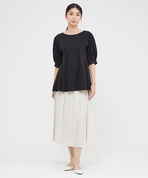 Paul Stuart(ポールスチュアート)の「【ウォッシャブル/接触冷感/UV対策】コンパクトポンチ プルオーバー(Tシャツ/カットソー・レディース・ホワイト/ブラウン/ブラック・6)」の5枚目の写真