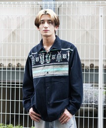 TOWNCRAFT | TOWNCRAFT / タウンクラフト VINTAGE CORDUROY SHIRTS ネイティブ柄 アフリカンマスク柄 コーデュロイシャツ(シャツ/ブラウス)