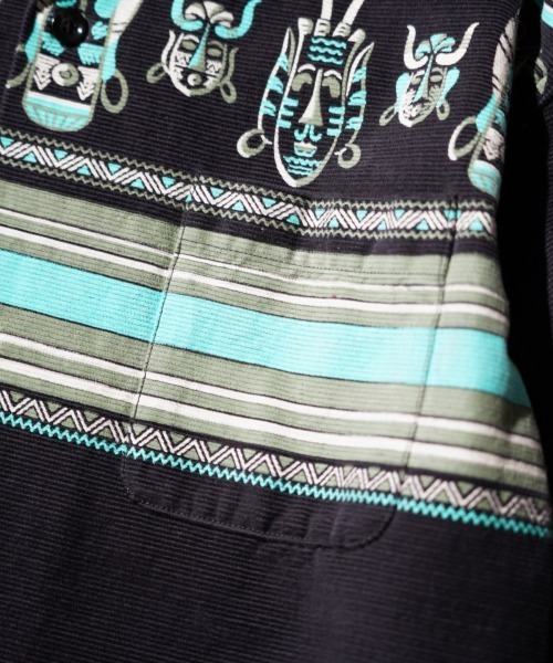 TOWNCRAFT（タウンクラフト）の「TOWNCRAFT / タウンクラフト VINTAGE CORDUROY SHIRTS ネイティブ柄 アフリカンマスク柄 コーデュロイシャツ（シャツ/ブラウス・メンズ・ブラック/その他1/その他2/チャコールグレー・MEDIUM/LARGE）」の17枚目の写真