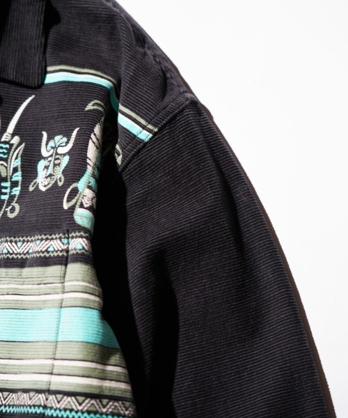 TOWNCRAFT（タウンクラフト）の「TOWNCRAFT / タウンクラフト VINTAGE CORDUROY SHIRTS ネイティブ柄 アフリカンマスク柄 コーデュロイシャツ（シャツ/ブラウス・メンズ・ブラック/その他1/その他2/チャコールグレー・MEDIUM/LARGE）」の18枚目の写真