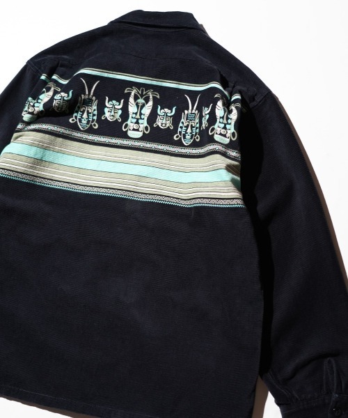 TOWNCRAFT（タウンクラフト）の「TOWNCRAFT / タウンクラフト VINTAGE CORDUROY SHIRTS ネイティブ柄 アフリカンマスク柄 コーデュロイシャツ（シャツ/ブラウス・メンズ・ブラック/その他1/その他2/チャコールグレー・MEDIUM/LARGE）」の12枚目の写真