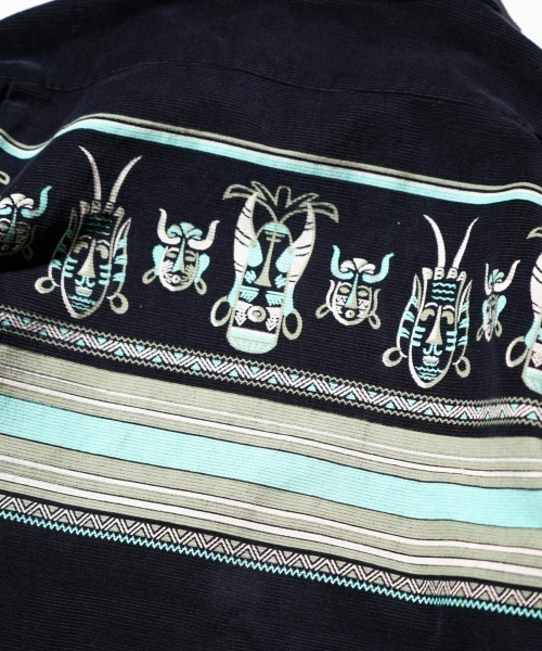 TOWNCRAFT（タウンクラフト）の「TOWNCRAFT / タウンクラフト VINTAGE CORDUROY SHIRTS ネイティブ柄 アフリカンマスク柄 コーデュロイシャツ（シャツ/ブラウス・メンズ・ブラック/その他1/その他2/チャコールグレー・MEDIUM/LARGE）」の13枚目の写真