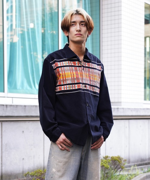 TOWNCRAFT / タウンクラフト VINTAGE CORDUROY SHIRTS ネイティブ柄