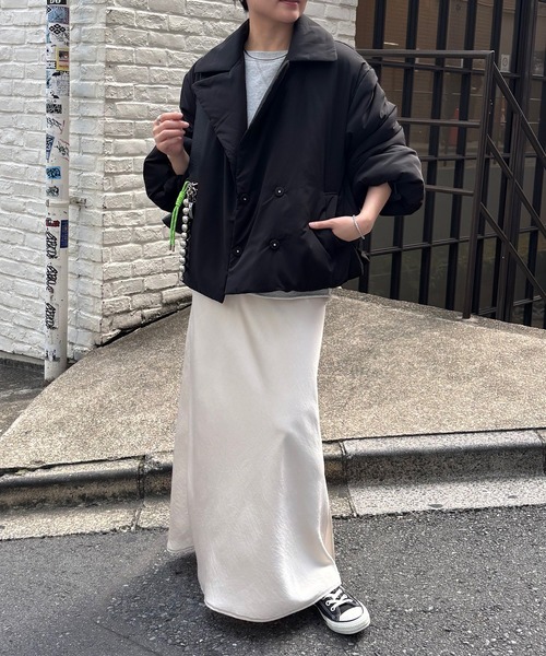 COLLAGE GALLARDAGALANTE（コラージュガリャルダガランテ）の「ウォッシャブル中綿ジャケット（その他アウター・レディース・キャメル/ブラック・FREE）」の16枚目の写真