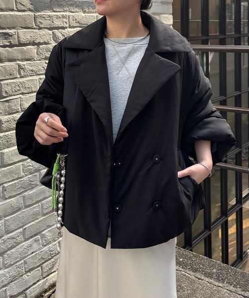 COLLAGE GALLARDAGALANTE（コラージュガリャルダガランテ）の「ウォッシャブル中綿ジャケット（その他アウター・レディース・キャメル/ブラック・FREE）」の17枚目の写真