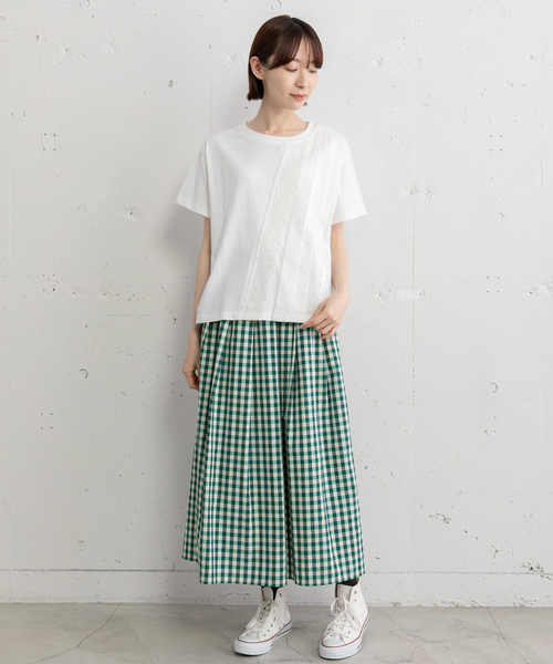 POU DOU DOU(プードゥドゥ)の「フロントレースタックプルオーバー(Tシャツ/カットソー・レディース・ブラック/オフホワイト・M)」の9枚目の写真
