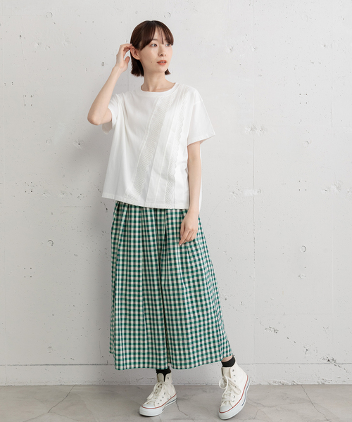 POU DOU DOU(プードゥドゥ)の「フロントレースタックプルオーバー(Tシャツ/カットソー・レディース・ブラック/オフホワイト・M)」の10枚目の写真