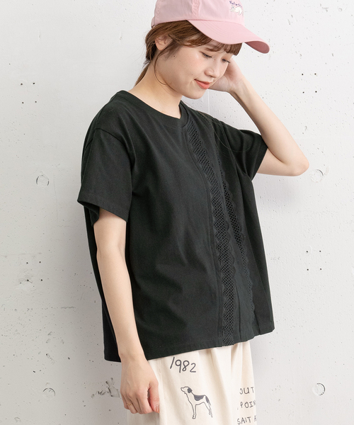 POU DOU DOU(プードゥドゥ)の「フロントレースタックプルオーバー(Tシャツ/カットソー・レディース・ブラック/オフホワイト・M)」の15枚目の写真